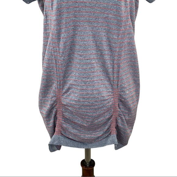 ATHLETA striped gathered front short sleeve top size XL - Picture 6 of 8